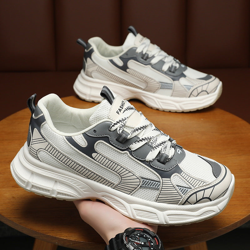 Spring men's shoes new breathable mesh shoes men's trend versatile platform sports shoes casual running dad shoes men