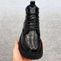 2025 winter new arrival: men's business fleece-lined warm boots - round toe, stylish british style, versatile soft sole, motorcycle leather shoes