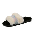 Influencer-approved rhinestone fuzzy slippers for women - new 2024 collection - wearable flat slides, warm fuzzy cotton slippers for autumn and winter