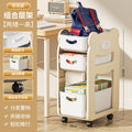 Mobile under-desk bookshelf organizer - portable trolley for students, home, dorm, and desktop storage