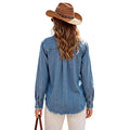 Fashion cross-border export lapel single-breasted raw edge hem sequin drop shoulder version flap pocket pants design denim outwear for women