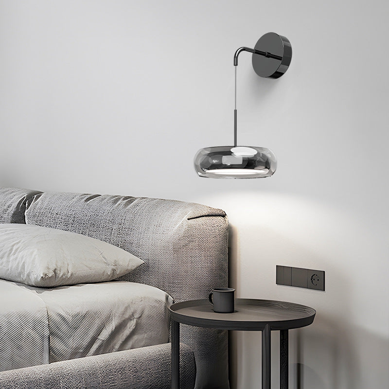 Wall lamp Bedroom bedside lamp Italian minimalist modern light luxury glass full spectrum eye protection background wall aisle corridor lamp