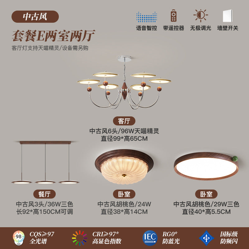 French medieval living room chandelier cream wind hall main light advanced sense net red star track lighting whole house package smart