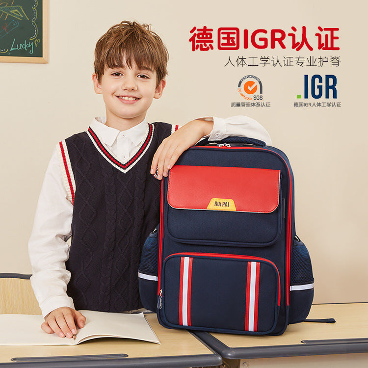 School bag children's primary school grades 3 to 6 multi-compartment large-capacity load reduction spine protection school bag spot custom printing logo