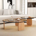 Tempered glass coffee table living room home round combination nordic popular style light luxury italian minimalist tea table small apartment