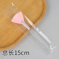 Transparent handle pink bristle fan brush