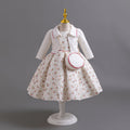 New arrival: three-piece children's formal outfit - chiffon long-sleeve princess dress for girls, perfect for birthday parties and baby showers
