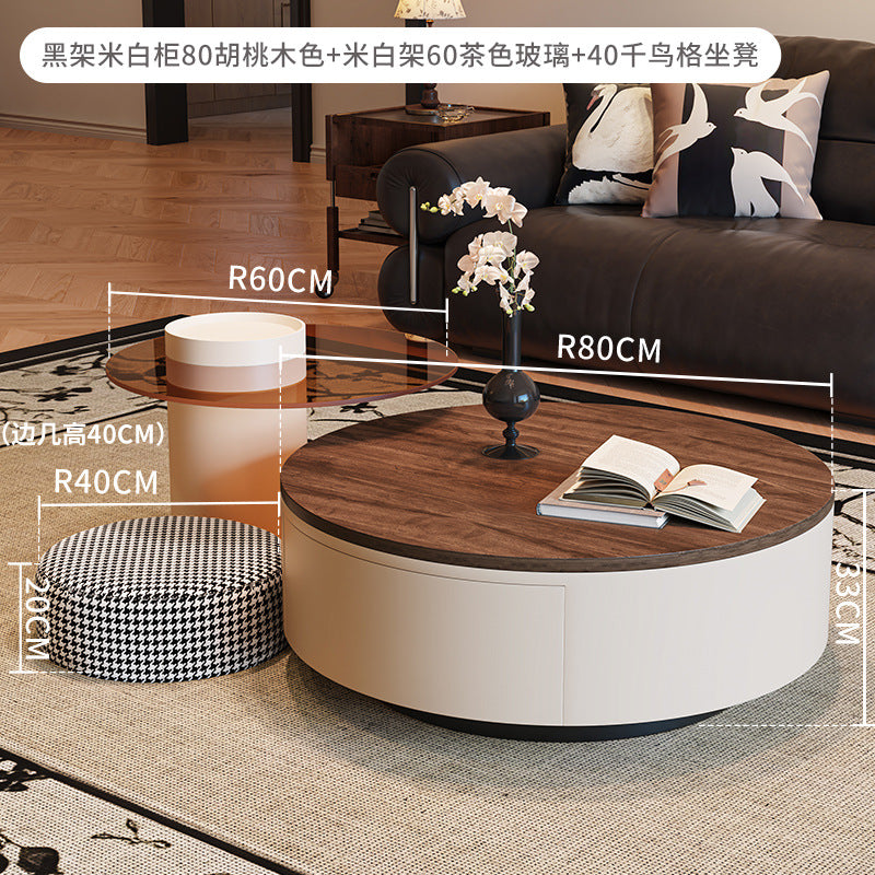 New solid wood coffee table - modern minimalist, light luxury, high-end design for living rooms and small spaces