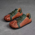 Retro round toe soft leather women's shoes 2026 new arrival soft leather soft bottom tie back shoes women's flatseasiest for match loafers