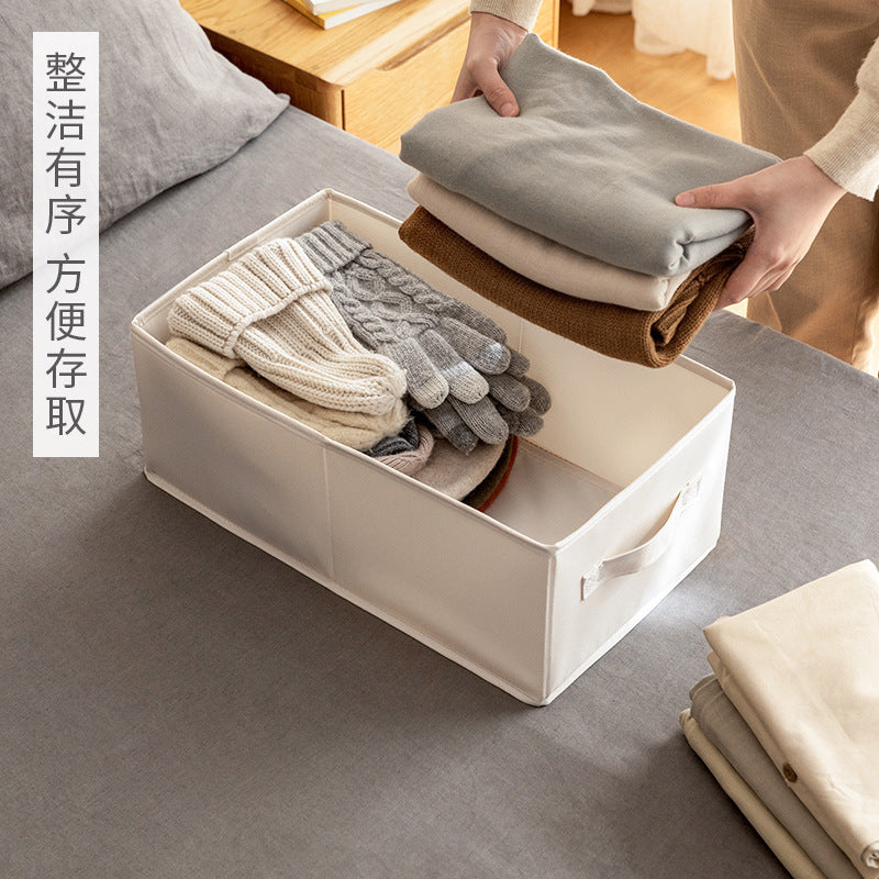 New cotton and linen storage box, cotton-padded clothes, shirts, pants storage box, double portable wardrobe storage box, foldable storage box.