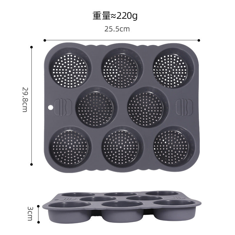 Food-grade 8-cavity silicone bread mold - easy release, kitchen baguette maker, burger baking pan