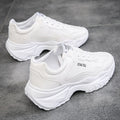 Men's 2025 spring new arrival: korean style trendy white sneakers - versatile, breathable, height increasing, running, casual, athletic, and chunky dad shoes
