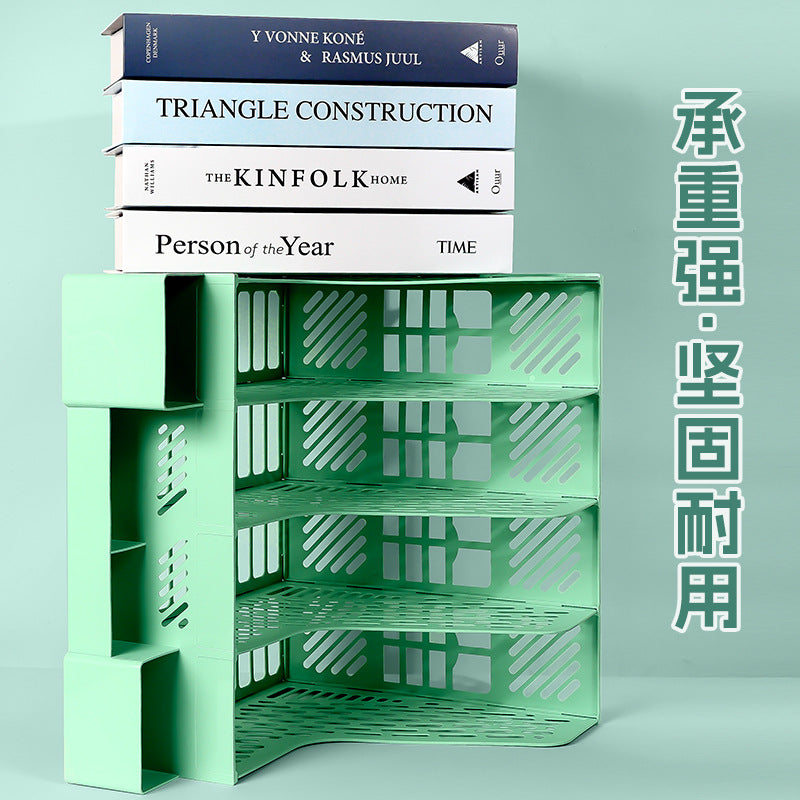 Huajie Desktop File Storage Rack File Rack Thickened Student Bookstand File Box File Bar Data Shelf