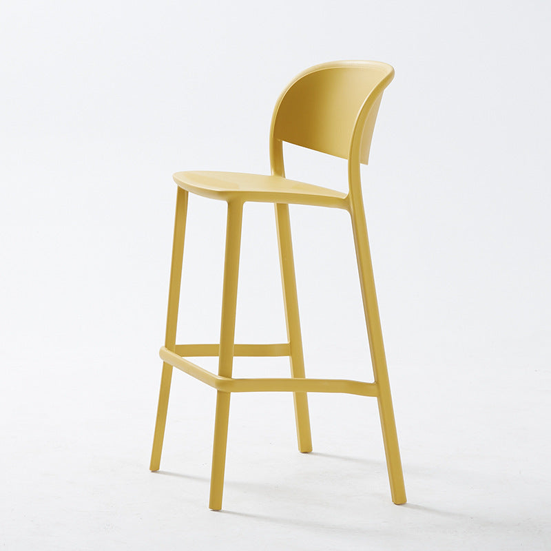 Scandinavian modern casual backrest high chair bar chair stackable outdoor cafe table stool bar chair island chair