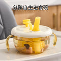 Two-piece baby feeding set: multifunctional bowl with straw for soups, cereal, and water – perfect for weaning and early development