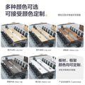 Conference table set: modern minimalist solid wood particleboard desk and chairs for large meeting, reception, and office spaces