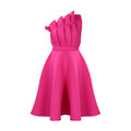 European and american plus size women's fashionable and elegant solid color sexy high waist ruched off-the-shoulder evening gown cross-border dress