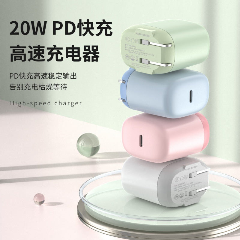 Macaron folding charger 20w fast charging pd compatible with iphone 12 mini portable charger - wholesale from manufacturer