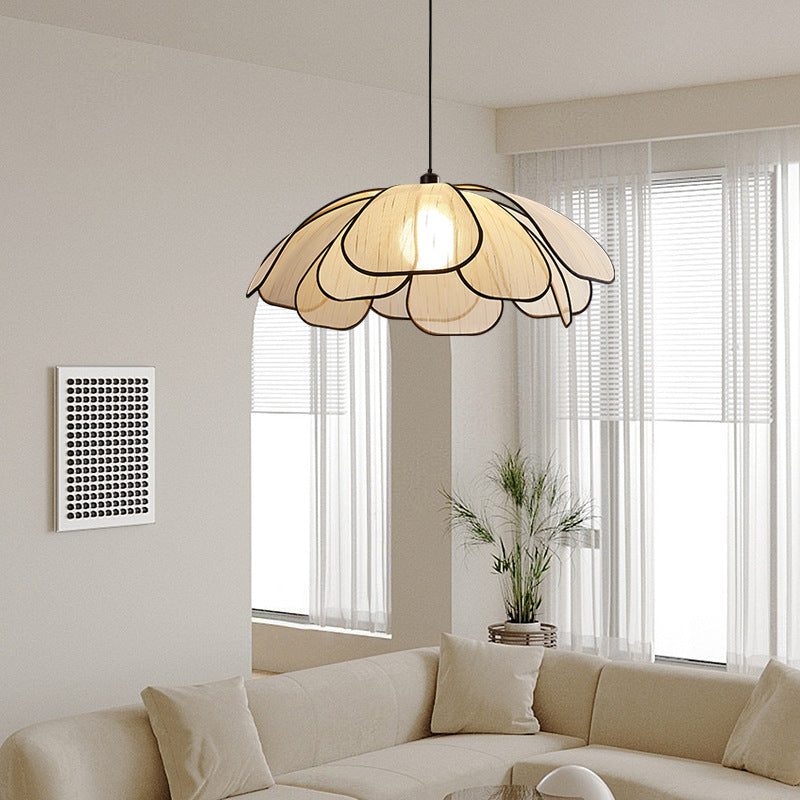 Wabi-sabi French retro restaurant creative chandelier petals Japanese American medieval living room bedroom dining table lamps