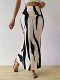 cross-border fashion zebra print slimming & lengthening bestselling high-waisted fishtail pencil mini dress