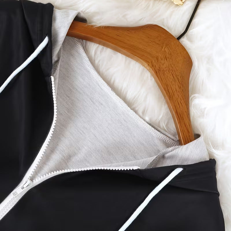 hot-selling plus-size women's zip-up hoodie, new casual long-sleeve hooded sweatshirt jacket, dropshipping available