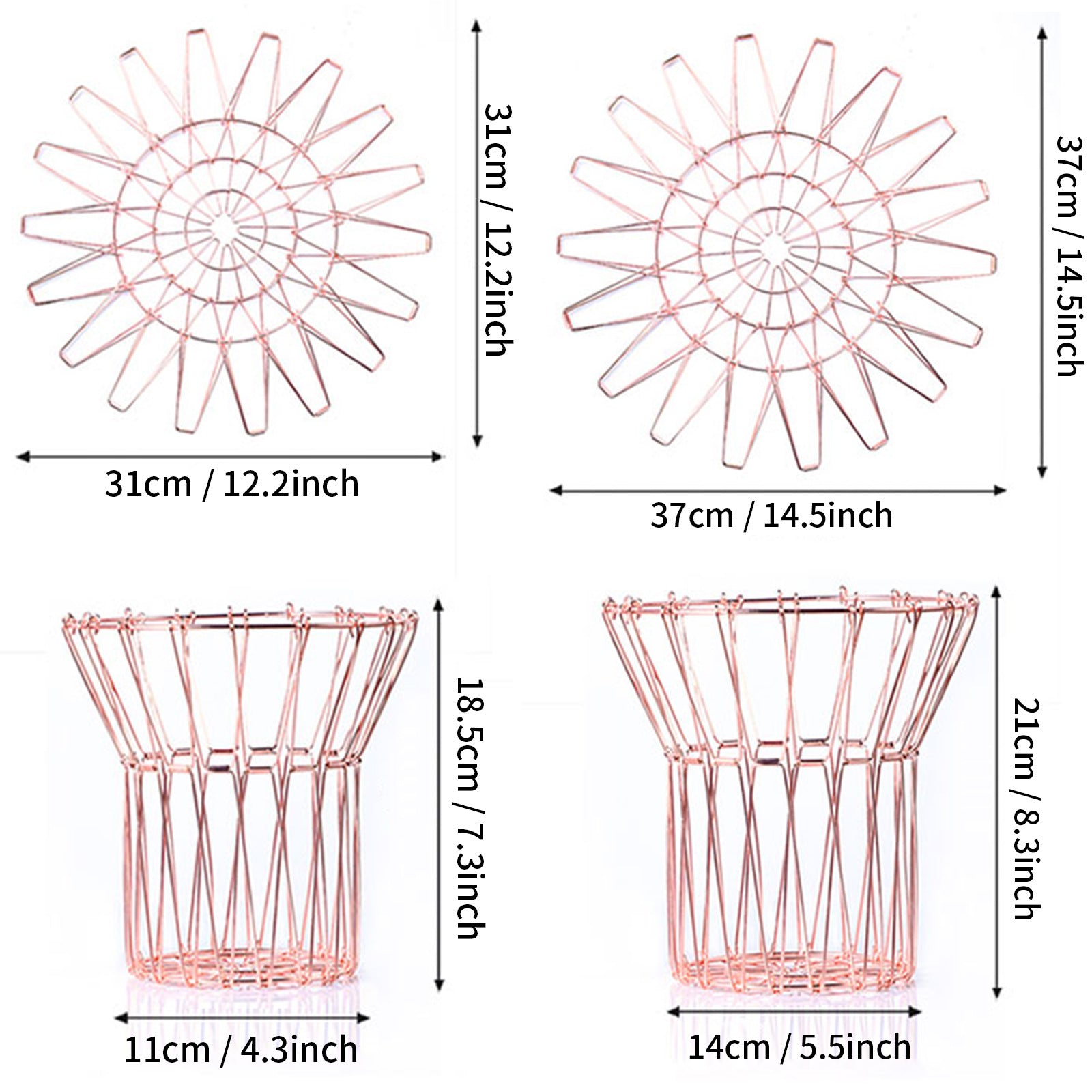 Cross-border  folding storage fruit basket retractable creative drain basket household living room variable iron wire fruit basket
