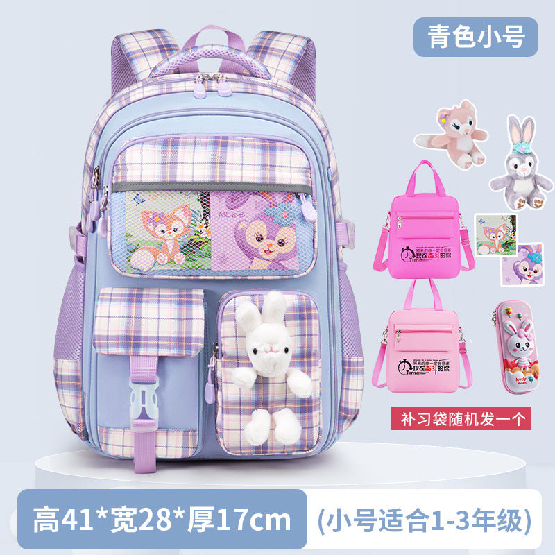 New primary school schoolbag for women, high value, cute and lightweight, breathable and waterproof children's backpack for grades 1-6