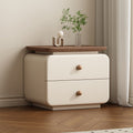 Installation-free cream small bedside table casualfor home modern new arrival bedroom leather storage bedside table
