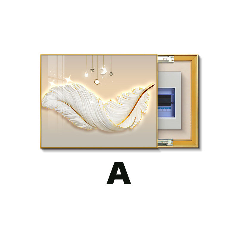 Nordic meter box decorative painting, no punching distribution box, electric switch box shielding hanging God of Wealth switch box, meter box mural