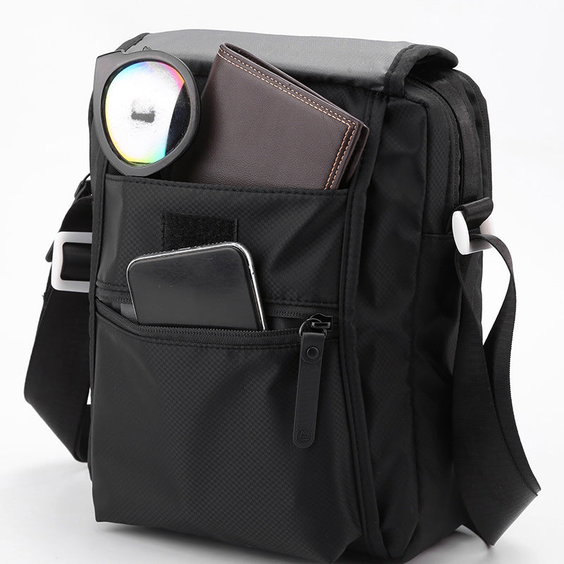 Shoulder bag men's versatile new large-capacity casual satchel nylon cloth shoulder bag men's portable small square bag