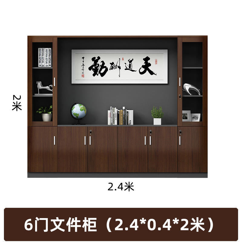 Company office cabinet wooden floor-standing file cabinet file cabinet background cabinet information cabinet wooden board storage cabinet bookcase high cabinet