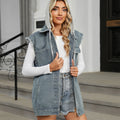 Wish fashion cross-border women's clothing   new washed denim loose vest cardigan top