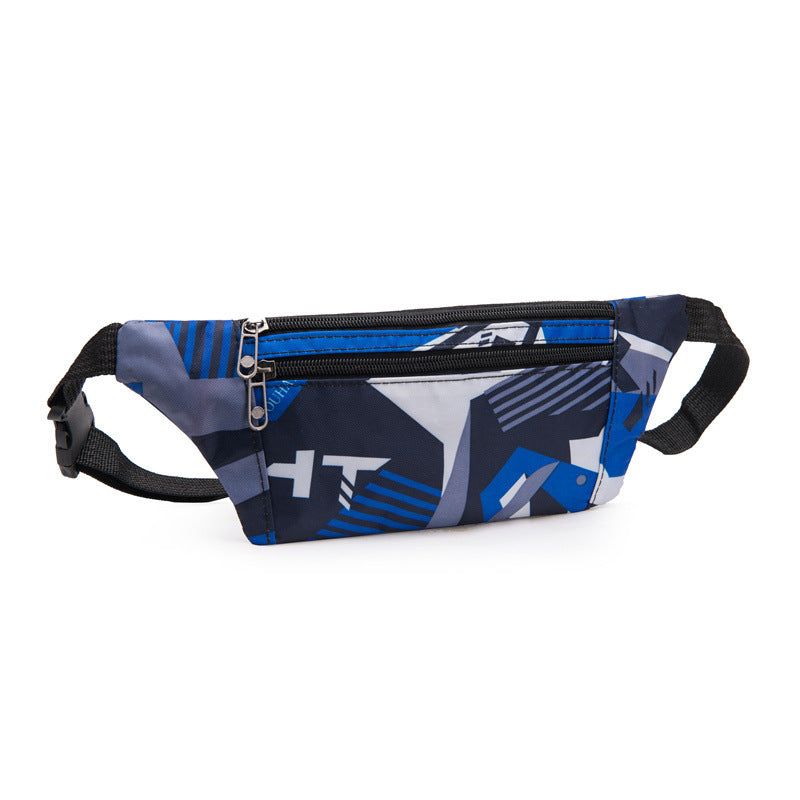 Fanny pack men's ins Japanese trendy brand canvas bag printed breast bag satchel wholesale student sports versatile messenger bag