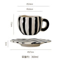 Hand-painted ceramic coffee cup and saucer set - unique gift mug - creative niche gift - high-value handcrafted cup