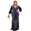 African cross-border supply  new style elegantwork clothing velvet patchwork mesh hot diamond hip-covering fishtail long skirt