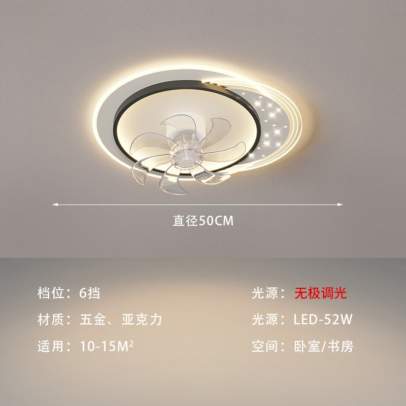 Living room fan light simple modern 2025 new creative led net red light bedroom chandelier ceiling fan lighting