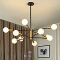 Nordic molecular ceiling lamp modern casual black gold spider lamp living room bedroom creative iron multi-head popular restaurant