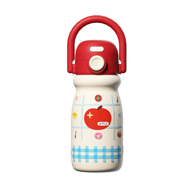 High-value cartoon animal floating ball cup cream carry-along kettle kids' 316 stainless steel insulated straw cup