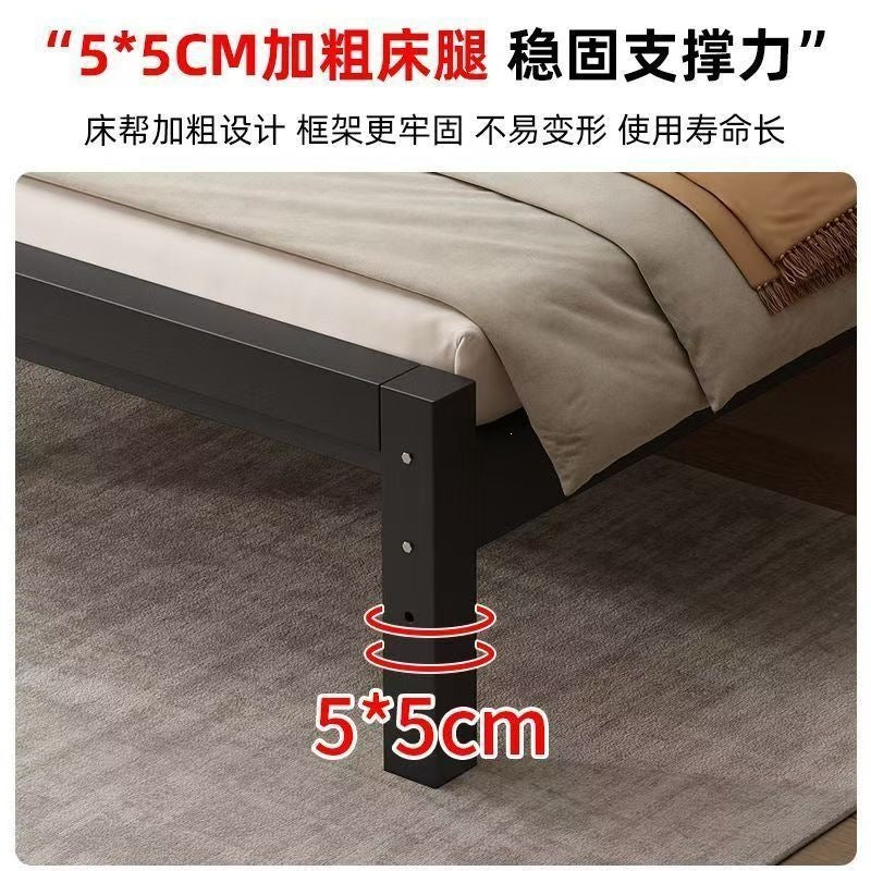 Extra thick iron frame bed carbon steel bed rental house assembled iron bed bold dormitory iron bed bedroom simple bed big sale