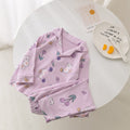 Baby cartoon pajamas, sleepwear, loungewear - stylish korean style, long-sleeved cardigan, pure cotton set, separates for toddlers and young children