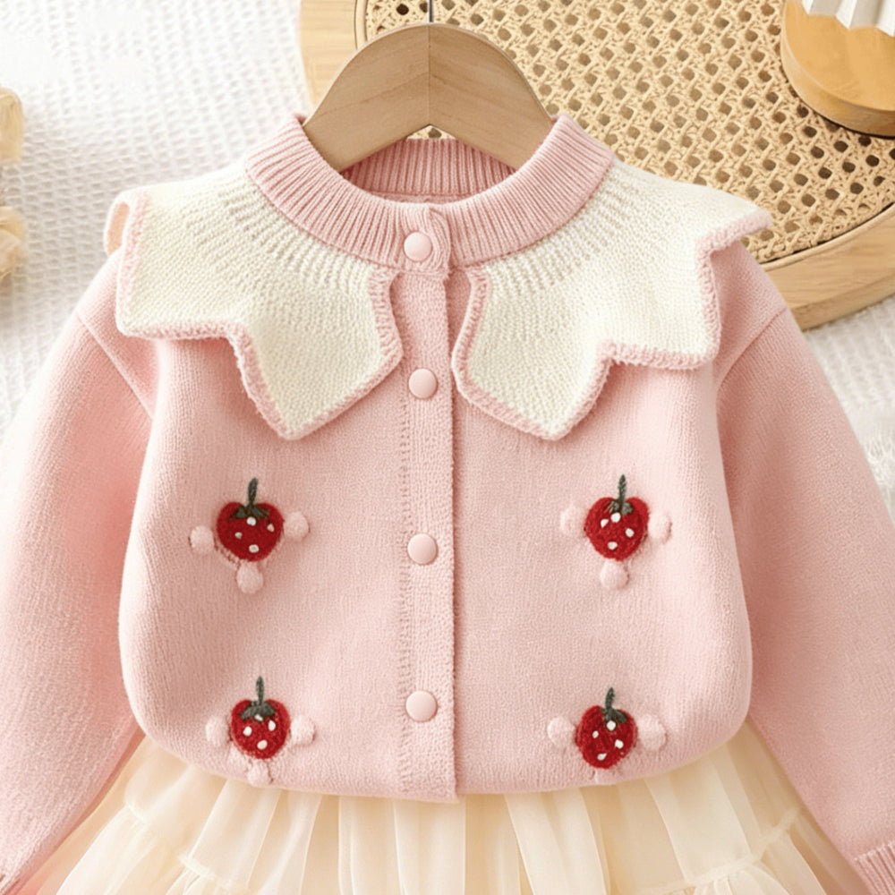Girls' school uniform set: new autumn/winter style with large collar sweater and plaid skirt - trendy two-piece jk uniform for kids
