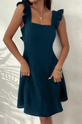 european and american women's clothing  new collection: pastoral style camisole pure cotton mini dress - elegant, commute-friendly, vacation-ready beach dress