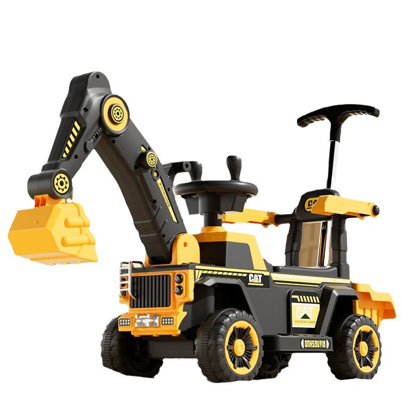 New children's excavator electric seated four-wheeled car large toy excavator baby remote control excavator