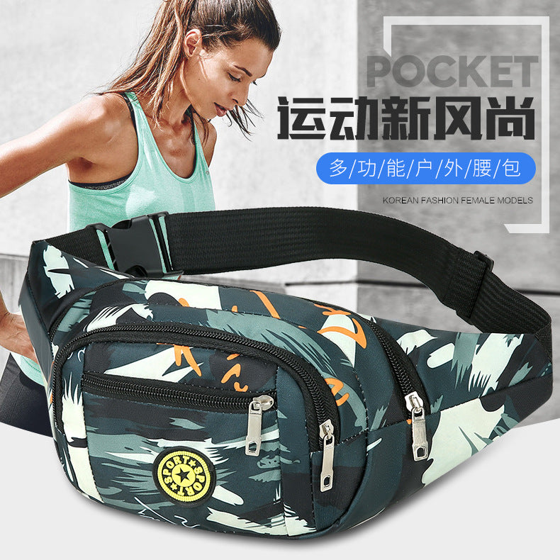 Fanny pack, men's and women's change bag, large capacity, anti-splashing water, cashier business bag, fashion outdoor sports, mobile phone bag, messenger bag.