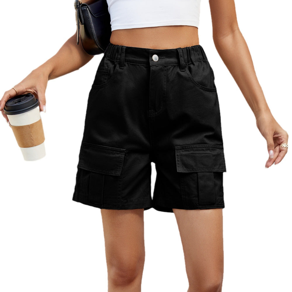 European and american cross-border e-commerce:  summer new arrivals,  independent store, washed elastic waistband cargo casual denim shorts
