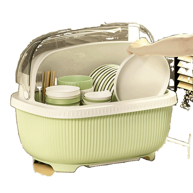 Kitchen tableware storage box extra large small plastic cupboard drawer type drain bowl rack household storage box rack