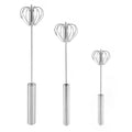 Semi-automatic stainless steel egg whisk - press and rotate cream whisk, perfect for whipping cream, eggs, and baby food