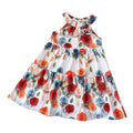 Trendy new girls' sleeveless sundress - summer halter neck floral print kids' dress - korean style bestseller