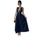 patchwork strap sundress - women's summer  new arrival - unique, chic, slimming maxi dress