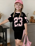 wholesale girls' short-sleeve and shorts sets, fashionable spring, summer, and autumn outfits for girls
